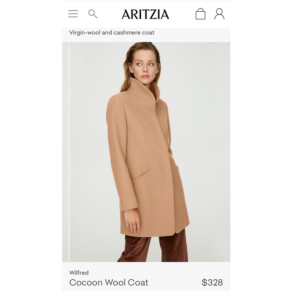 Wilfred Cocoon Wool Coat Gold Camel Small EUC